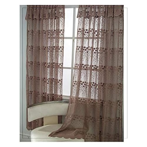  Brand: LucaSng LucaSng Set of 2 Embroidered Voile Curtains with Eyelets Baroque Vintage for Living Room Window Tulle Curtains Transparent Decorative Curtain