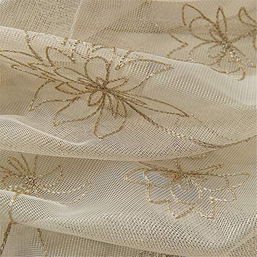  Brand: LucaSng LucaSng Pack of 1 Voile Embroidery Ribbon Roller Blind with Drawstring Roman Blinds Decoration for Living Room Bedroom Study Room, 100x120cm