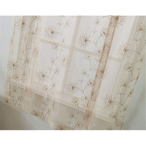  Brand: LucaSng LucaSng Pack of 1 Voile Embroidery Ribbon Roller Blind with Drawstring Roman Blinds Decoration for Living Room Bedroom Study Room, 100x120cm