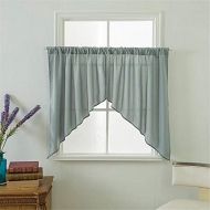 Brand: LucaSng LucaSng Set of 2 Roman Blind Burn-Out Roman Curtains with Tabs Voile Transparent Curtain