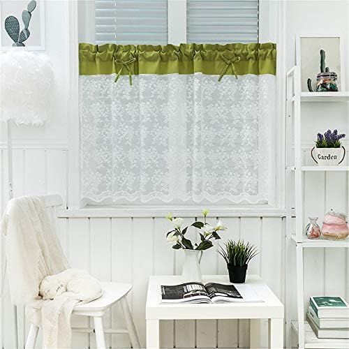  Brand: LucaSng LucaSng Roman Blind with Tab Top Curtains Kitchen Transparent Tab-Top Curtains Modern Voile 1 Piece, 90x90cm