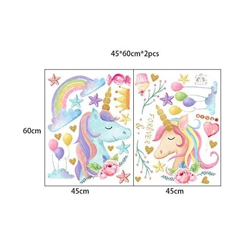  Brand: LucaSng LucaSng Einhorn Pferd Wandtattoo, Wandaufkleber Einhorn mit Sternen Wandsticker Sticker, Madchen Unicorn Wanddeko Kinderzimmer Dekoration