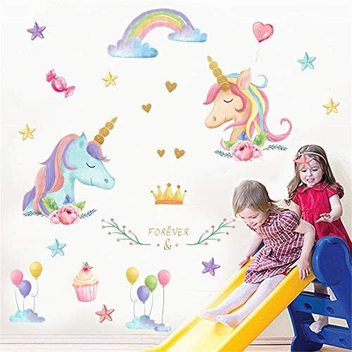  Brand: LucaSng LucaSng Einhorn Pferd Wandtattoo, Wandaufkleber Einhorn mit Sternen Wandsticker Sticker, Madchen Unicorn Wanddeko Kinderzimmer Dekoration