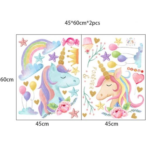  Brand: LucaSng LucaSng Einhorn Pferd Wandtattoo, Wandaufkleber Einhorn mit Sternen Wandsticker Sticker, Madchen Unicorn Wanddeko Kinderzimmer Dekoration