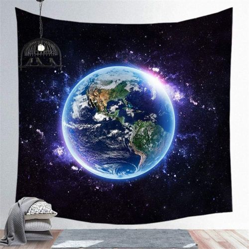  Brand: LucaSng LucaSng Wandteppiche Wandtuch, Psychedelic Tapisserie Erde Mond Galaxis Tapisserie Hippie Bohemian Wandbehang fuer Schlafzimmer Wohnzimmer (Erde,150 x 200 cm)