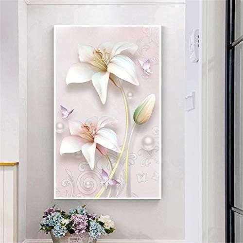  Brand: LucaSng LucaSng DIY 5D Diamond Painting Lily Flower Crystal Rhinestone Embroidery Diamond Painting Wall Decoration for Living Room, 50 x 70 cm