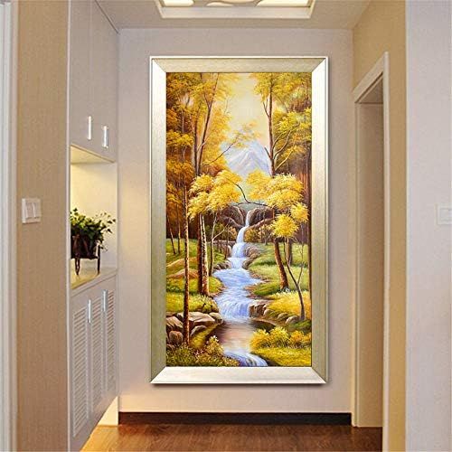  Brand: LucaSng LucaSng 5D Diamond Painting, DIY Diamond Painting Embroidery Cross Stitch Home Decor Set Full Drill Large (Waterfall in the Mountain Water flows over stones in green wood), 50*80cm