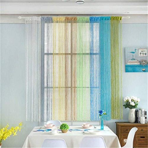  Brand: LucaSng LucaSng String Curtain Metallic Look 100 x 200 cm Wall Curtain Window Decoration Decorative Curtain Room Divider Fly Protection for Wedding, Cafe, Restaurant, beige, 100 x 200 cm