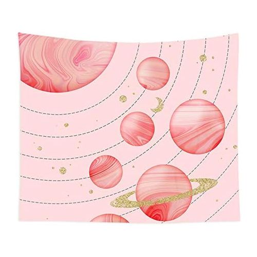  Brand: LucaSng LucaSng Tapestry Wall Hanging Fantasy Tapestry Wall Hanging Hippie Wall Towel Pink Planets Flamingo Wall Towel Table Cloth Beach Towel Home Decorations, Pink Planets, 75 x 100 cm