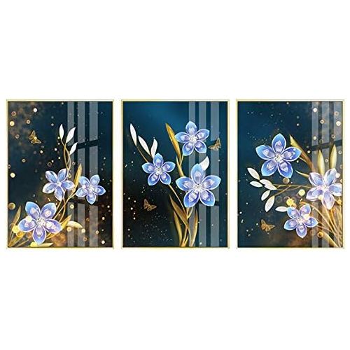  Brand: LucaSng LucaSng 3pcs Flower Diamond Painting Set Full Large 5D Diamond Painting Pictures Full Cover DIY Full Drill Diamond Crystal Embroidery Pictures, 60*130CM