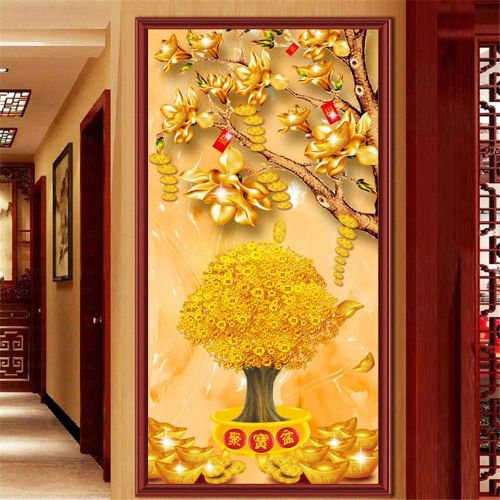  Brand: LucaSng LucaSng DIY Diamond Painting Kit, Money Tree 5D Landscape Diamond Painting Full Drill Embroidery Painting for Home Wall Decor