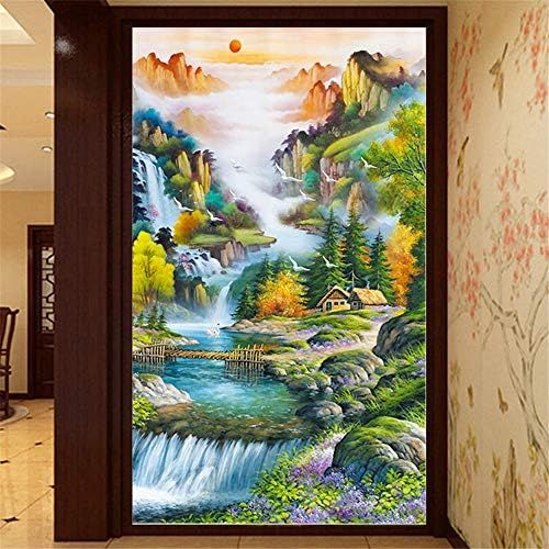  Brand: LucaSng LucaSng Diamond Painting Large Pictures DIY 5D Diamond Painting Kits Full Drill Crystal Embroidery Cross Stitch Arts Craft Decor - Flowing Water Green Trees 60 x 92 cm