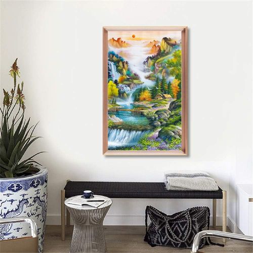  Brand: LucaSng LucaSng Diamond Painting Large Pictures DIY 5D Diamond Painting Kits Full Drill Crystal Embroidery Cross Stitch Arts Craft Decor - Flowing Water Green Trees 60 x 92 cm