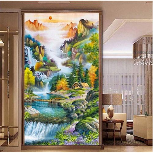  Brand: LucaSng LucaSng Diamond Painting Large Pictures DIY 5D Diamond Painting Kits Full Drill Crystal Embroidery Cross Stitch Arts Craft Decor - Flowing Water Green Trees 60 x 92 cm