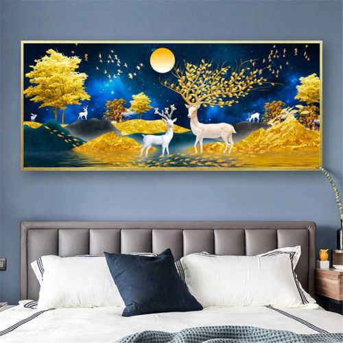  Brand: LucaSng LucaSng 5D Diamond Painting Kit, Stag Golden Tree Full Crystal Rhinestone Painting DIY Handmade Adhesive Picture Sets Cross Stitch Wall Decoration, 180 x 70 cm