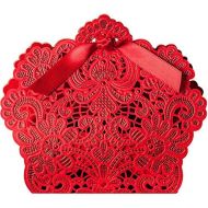 Brand: LucaSng LucaSng Creative Laser Cut Wedding Candy Boxes Gift Box DIY Candy Box with Ribbon