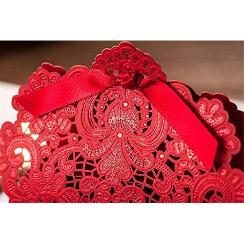  Brand: LucaSng LucaSng Creative Laser Cut Wedding Candy Boxes Gift Box DIY Candy Box with Ribbon