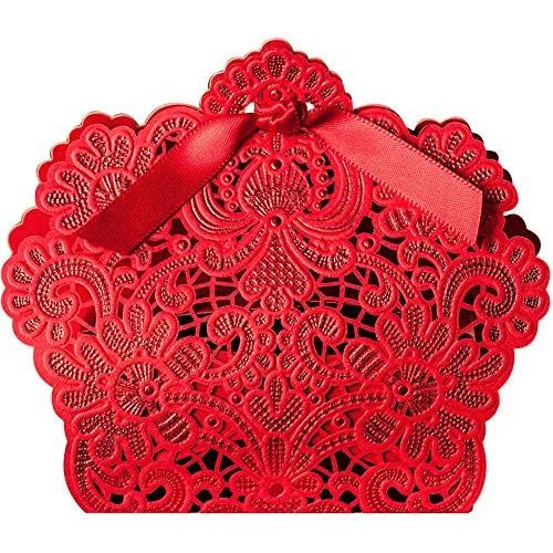  Brand: LucaSng LucaSng Creative Laser Cut Wedding Candy Boxes Gift Box DIY Candy Box with Ribbon