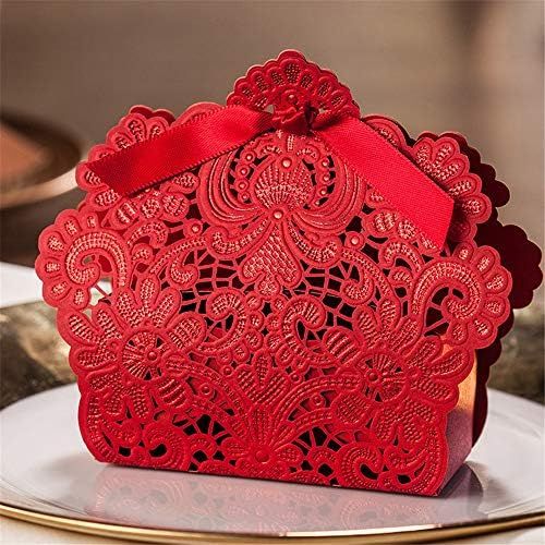  Brand: LucaSng LucaSng Creative Laser Cut Wedding Candy Boxes Gift Box DIY Candy Box with Ribbon