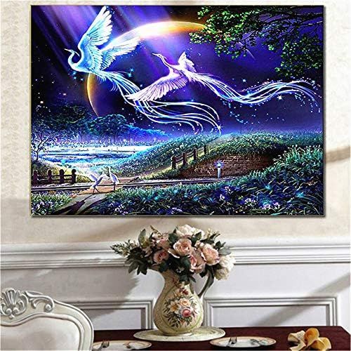  Brand: LucaSng LucaSng 5D DIY Diamond Painting Starry Sky Birds Diamond Painting Set Mosaic by Numbers Cross Stitch Embroidery Pictures Handicraft Wall Deocr for Home Wall, 60 x 90 cm