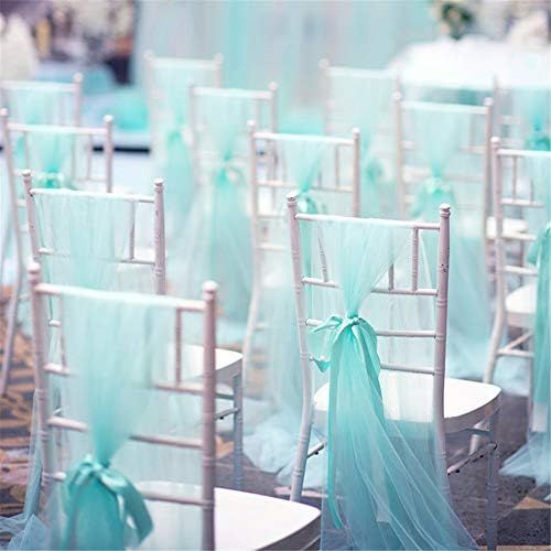  Brand: LucaSng LucaSng Organza Chair Ribbon Bow, Pack of 50 Ribbon Chair Bows Chair Sash Decoration Ribbon Wedding Banquet Birthday Party