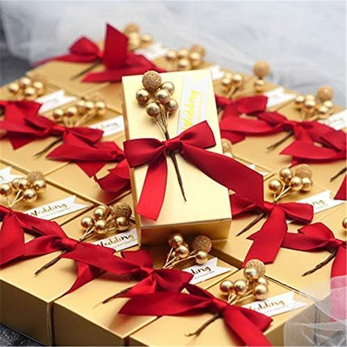  Brand: LucaSng LucaSng 25 x Golden Paper Candy Box Gift Box for Wedding Birthday Baby Shower Christmas, a, small