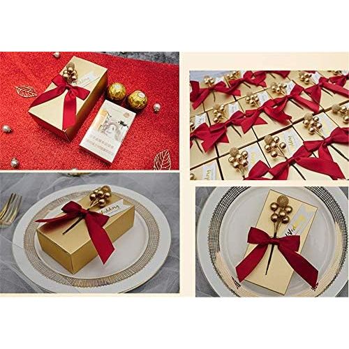  Brand: LucaSng LucaSng 25 x Golden Paper Candy Box Gift Box for Wedding Birthday Baby Shower Christmas, a, small