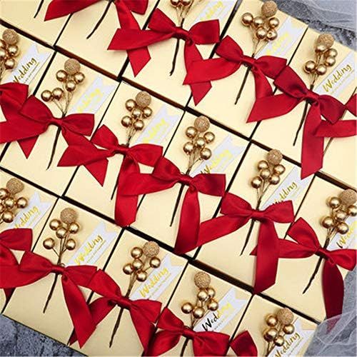  Brand: LucaSng LucaSng 25 x Golden Paper Candy Box Gift Box for Wedding Birthday Baby Shower Christmas, a, small