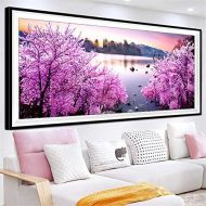 Brand: LucaSng LucaSng DIY Diamond Painting Kit 5D Rhinestone Diamond Painting Cherry Blossom Flowers Large Pictures Full Drill Handmade Wall Decoration