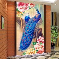 Brand: LucaSng LucaSng DIY 5D Diamond Painting Full Set Embroidery Diamond Painting Pictures Peony Flower and Peacock Crystal Art Crafts for Home Wall Decor Painting Cross Stitch, 80*160cm