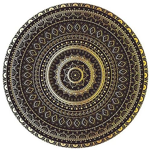  Brand: LucaSng LucaSng Mandala Wool Blanket, Indoor Outdoor Rug, Modern Simple Style, Permanent, Small Mat, Round Simply Clean Plush Carpet