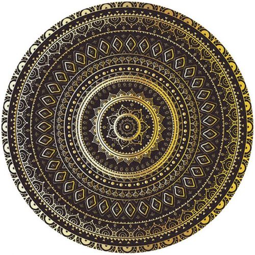  Brand: LucaSng LucaSng Mandala Wool Blanket, Indoor Outdoor Rug, Modern Simple Style, Permanent, Small Mat, Round Simply Clean Plush Carpet