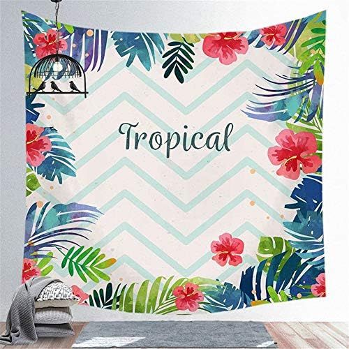  Brand: LucaSng LucaSng Tapestry Tropical Plants Palm Leaf Tropical Mandala Wall Hanging Wall Hanging Hippie Tapestry Wall Decor for Living Room, 14#, 150 x 150 cm