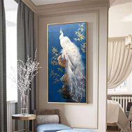 Brand: LucaSng LucaSng 5D Diamond Painting Diamond Painting Pictures Set, White Peacock Full Drill Large DIY Diamond Painting Painting By Numbers, 60*120cm