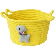 Brand: LucaSng LucaSng Small Cotton Rope Storage Basket Baby Storage Box Knitted Basket with Plush Toy Foldable Shelf Basket Toy Organizer for Nursery