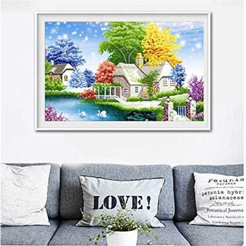  Brand: LucaSng LucaSng DIY Diamond Painting Kit 5D Full Drill, Landscape Handmade Adhesive Picture Crystal Rhinestone Crystal Rhinestone Embroidery Home Decoration, 60 x 40 cm