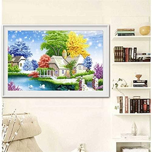  Brand: LucaSng LucaSng DIY Diamond Painting Kit 5D Full Drill, Landscape Handmade Adhesive Picture Crystal Rhinestone Crystal Rhinestone Embroidery Home Decoration, 60 x 40 cm