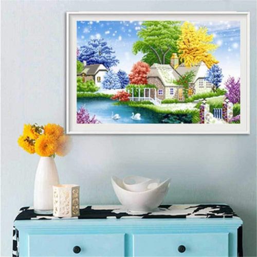  Brand: LucaSng LucaSng DIY Diamond Painting Kit 5D Full Drill, Landscape Handmade Adhesive Picture Crystal Rhinestone Crystal Rhinestone Embroidery Home Decoration, 60 x 40 cm