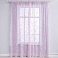 Brand: LucaSng LucaSng Set of 2 Sheer Curtain Voile Flowers Embroidery Curtains with Eyelets Transparent Curtain Gauze Pair Window Curtain for Living Room Bedroom