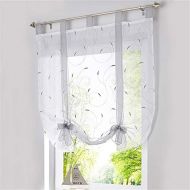 Brand: LucaSng LucaSng Tab-Top Blinds, Pack of 1, Roman Blind with Drawstring, Transparent Voile Curtain