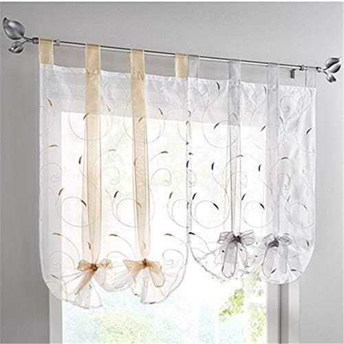  Brand: LucaSng LucaSng Tab-Top Blinds, Pack of 1, Roman Blind with Drawstring, Transparent Voile Curtain