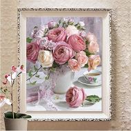 Brand: LucaSng LucaSng 5D Diamond Painting, DIY Diamonds Painting Cross Stitch Embroidery Solid Drill Handmade Adhesive Picture Rose Flower Living Room Decor Wall Sticker