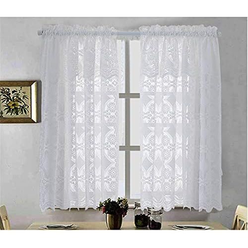  Brand: LucaSng LucaSng lace short curtain vintage coffee curtain bistro curtain panel curtain kitchen curtain cabinet curtain home decoration for kitchen