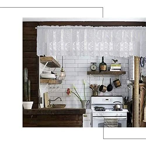  Brand: LucaSng LucaSng lace short curtain vintage coffee curtain bistro curtain panel curtain kitchen curtain cabinet curtain home decoration for kitchen