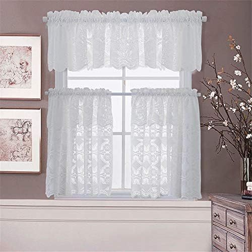  Brand: LucaSng LucaSng lace short curtain vintage coffee curtain bistro curtain panel curtain kitchen curtain cabinet curtain home decoration for kitchen