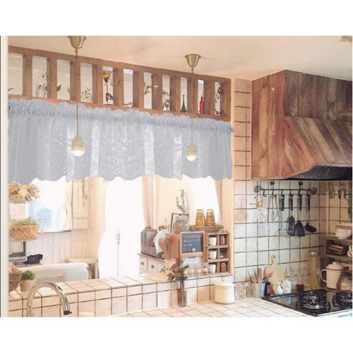  Brand: LucaSng LucaSng lace short curtain vintage coffee curtain bistro curtain panel curtain kitchen curtain cabinet curtain home decoration for kitchen