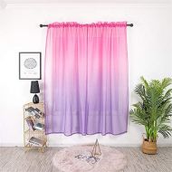 Brand: LucaSng LucaSng Set of 2 Sheer Curtain Voile Colour Gradient Decorative Curtain Transparent Curtain Window Curtain for Living Room, Pink Purple, 100 x 200 cm