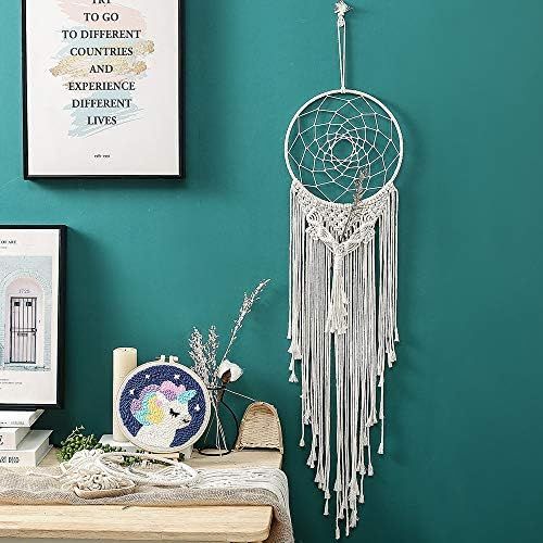  Brand: LucaSng LucaSng Boho Dream Catcher Macrame Wall Hanging with Tassel for Wedding Decoration Gift for Valentines Day Anniversary Birth