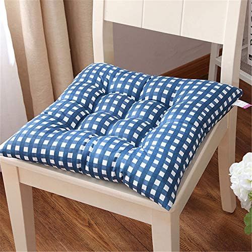  Brand: LucaSng LucaSng Set of 4 Seat Cushions 40 x 40 x 7 cm for Indoor and Outdoor Use 100% Cotton Thick Padding Quilted Floor Cushions, blue, 40 x 40 cm