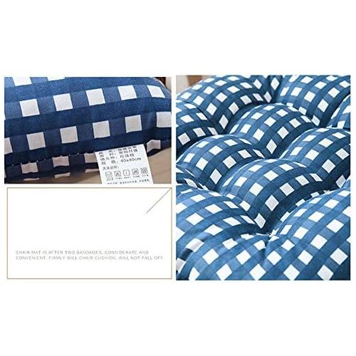  Brand: LucaSng LucaSng Set of 4 Seat Cushions 40 x 40 x 7 cm for Indoor and Outdoor Use 100% Cotton Thick Padding Quilted Floor Cushions, blue, 40 x 40 cm